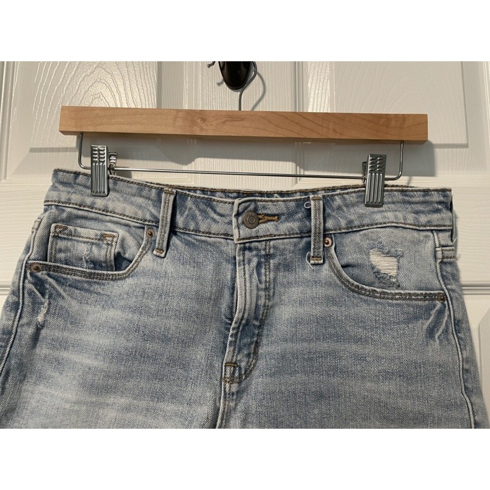 Old Navy Womens Size 10 Blue Denim High Rise Power Straight Jean Shorts - Picture 2 of 6